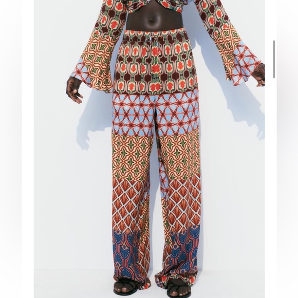 Zara 2pc Co Ord Printed Set Sole Medium NWOT - Picture 6 of 11